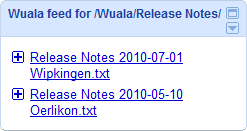 Wuala RSS iGoogle screen shot